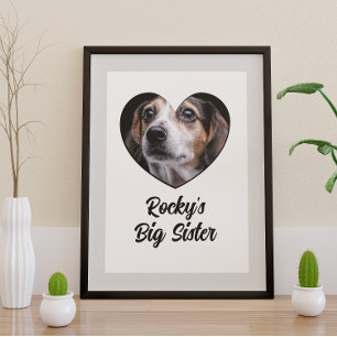 Poster chien photo customisé grande soeur