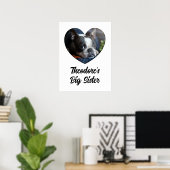 Poster Chien photo personnalisé grande soeur (Bureau à domicile)