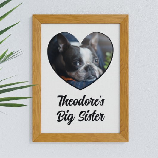 Poster Chien photo personnalisé grande soeur