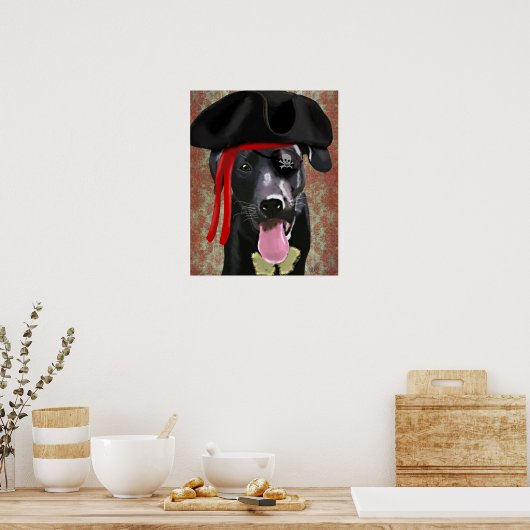 Poster Chien pirate du Labrador noir (Cuisine)