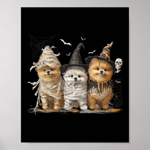 Poster Chien Poméranie Ed Fantôme Halloween
