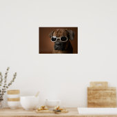 Poster Chien portant des lunettes de soleil (Cuisine)
