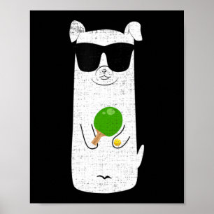 Poster Chien Portant des lunettes de soleil Jouer Table T