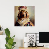 Poster Chien princesse médiévale (Bureau à domicile)