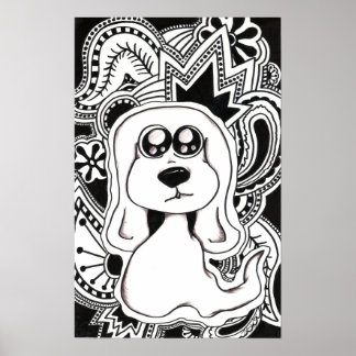 Poster Chien psychédélique