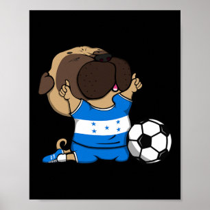 Poster Chien Pug Honduras Supporters de Football Maillot