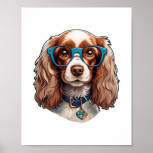 Poster Chien Puppy Pooch Cute Drôle Lunettes Etudiant