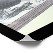 Poster Chien Raccon japonais Tanuki Ukiyo-e par Yoshitosh (Coin)