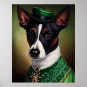 Poster Chien Rat Terrier en robe de la Saint-Patrick (Devant)