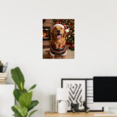 Poster Chien Retriever doré joyeux en pull Cozy personnal (Bureau à domicile)