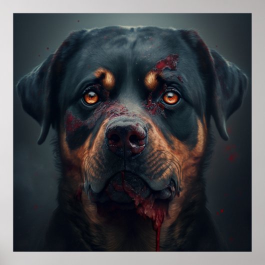 Poster chien rottweiler (Devant)