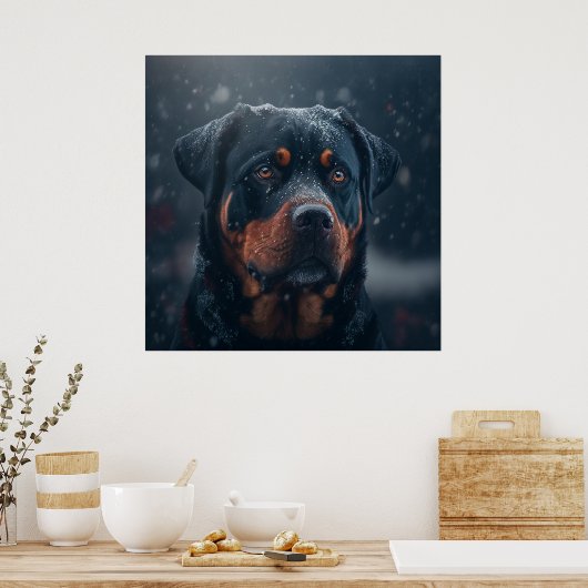 Poster chien rottweiler (Cuisine)
