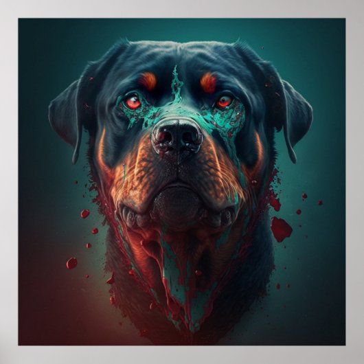 Poster chien rottweiler (Devant)