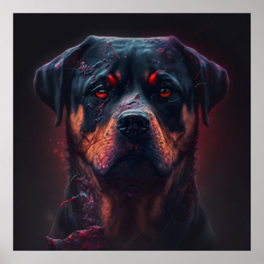 Poster chien rottweiler (Devant)