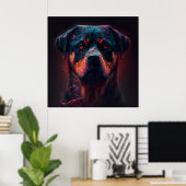 Poster chien rottweiler (Bureau à domicile)