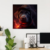 Poster Chien rouge (Bureau à domicile)