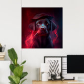 Poster Chien rouge (Bureau à domicile)