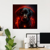 Poster Chien rouge (Bureau à domicile)