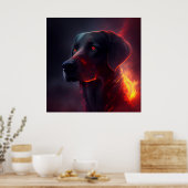 Poster chien rouge (Cuisine)