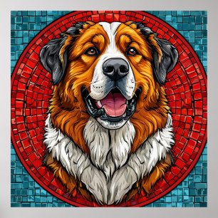 Poster chien Saint-Bernard
