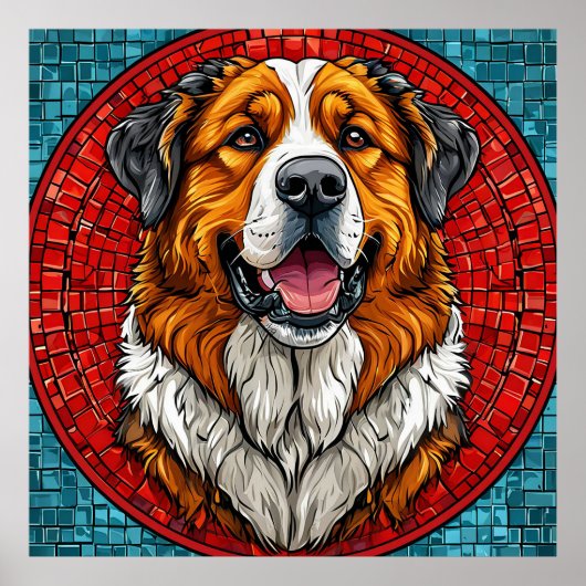 Poster chien Saint-Bernard (Devant)