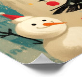 Poster Chien Samoyède mignon avec Noël (Coin)