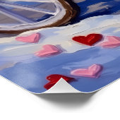 Poster Chien Samoyède Saint-Valentin (Coin)