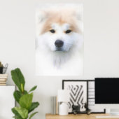 POSTER CHIEN SAMOYEN "ROI DE NEIGE" (Bureau à domicile)