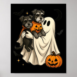 Poster Chien Schnauzer Miniature Fantôme Halloween