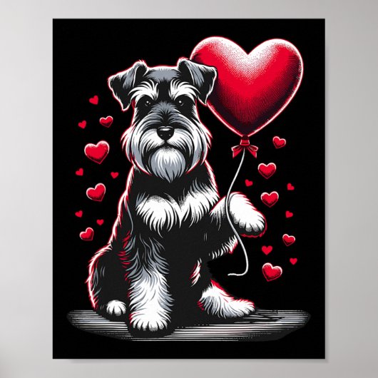 Poster Chien Schnauzer Saint-Valentin Propriétaire de chi (Devant)