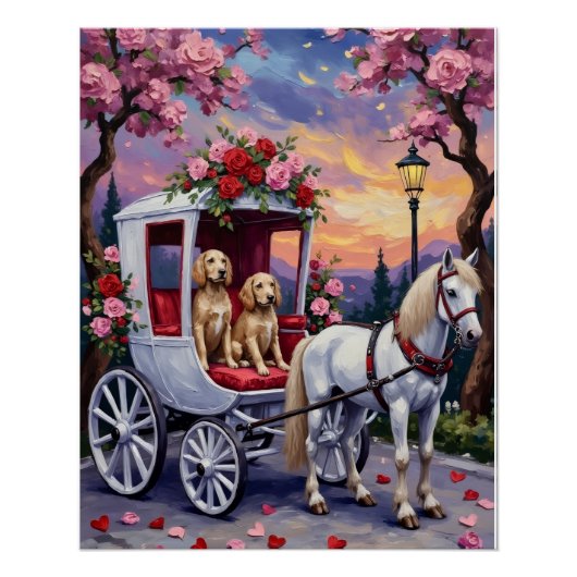 Poster Chien Setter Anglais Saint-Valentin (Devant)