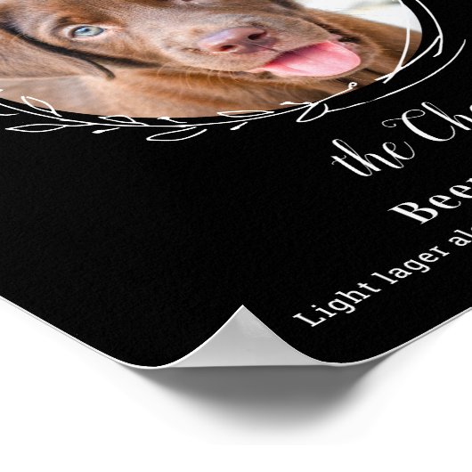 Poster Chien Signature Boire moderne Black Pet Mariage Ba (Coin)