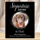 Poster Chien Signature Boire moderne Black Pet Mariage Ba