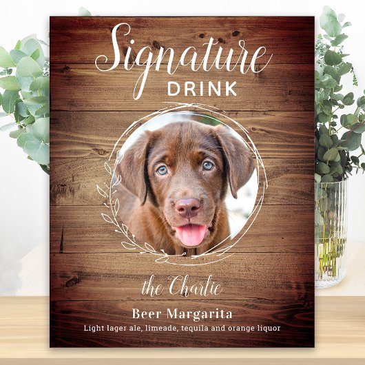 Poster Chien Signature Boissons Animaux de compagnie Phot