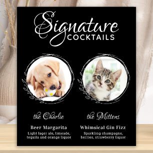Poster Chien Signature Boissons Noir 2 Photo Animaux Mari