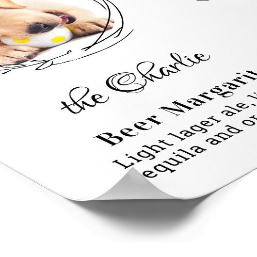 Poster Chien Signature Boissons Personnalisé 2 Photo Anim (Coin)