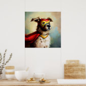 Poster Chien Superhero (Cuisine)