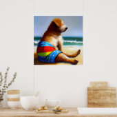 Poster Chien sur la plage (Cuisine)