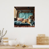 Poster Chien sur Lit (Cuisine)