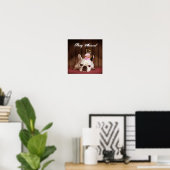 Poster Chien-taureau français avec Cupcake d'anniversaire (Bureau à domicile)