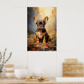 Poster Chien-taureau français noir et chiot tan (Cuisine)