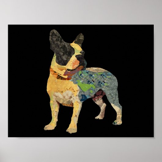 Poster Chien-taureau français peint mignon (Devant)