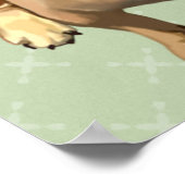 Poster Chien-taureaux français Brown avec Casquette vert (Coin)