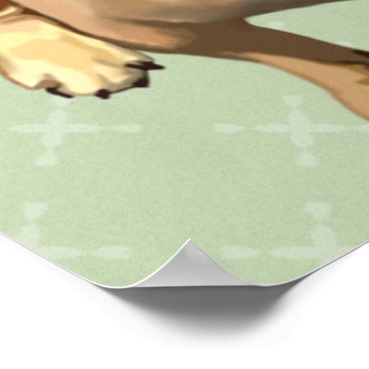 Poster Chien-taureaux français Brown avec Casquette vert (Coin)