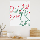 Poster Chien teckel Boop de Noël (Cuisine)