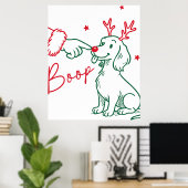 Poster Chien teckel Boop de Noël (Bureau à domicile)