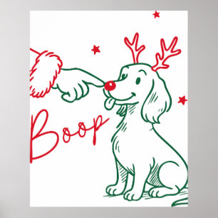 Poster Chien teckel Boop de Noël