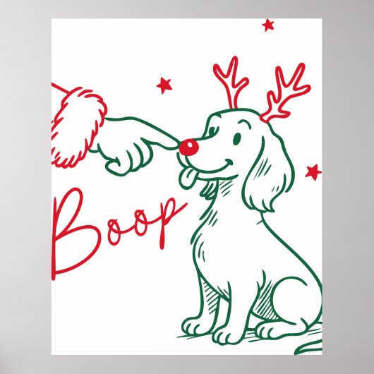 Poster Chien teckel Boop de Noël (Devant)