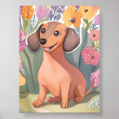 Poster Chien Teckel Puppy | Art d'animal de compagnie Chi (Devant)