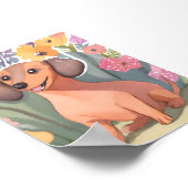 Poster Chien Teckel Puppy | Art d'animal de compagnie Chi (Coin)